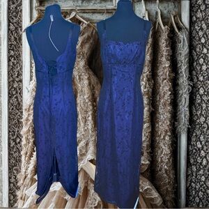 Elegant Blue Spaghetti strap Dress